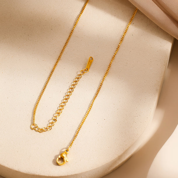 Demifine 18K Gold Plated Stainless Steel Geometric Crystal Pendant Necklace