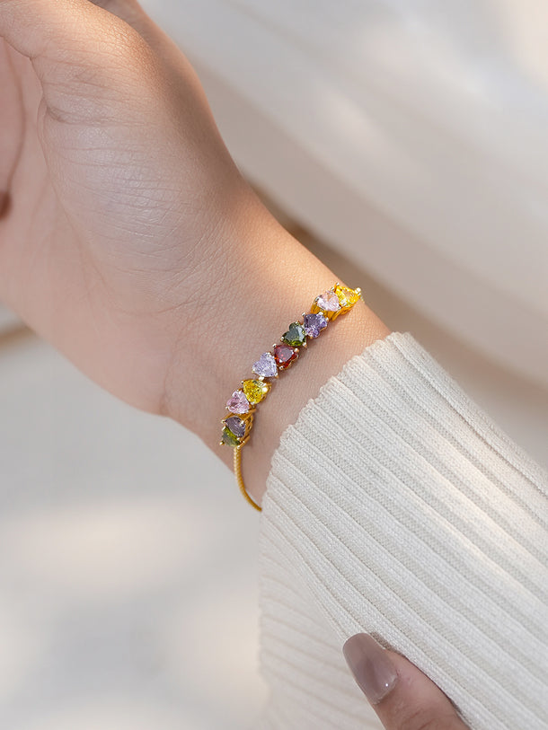 Heart Motif Multicolor Bracelet