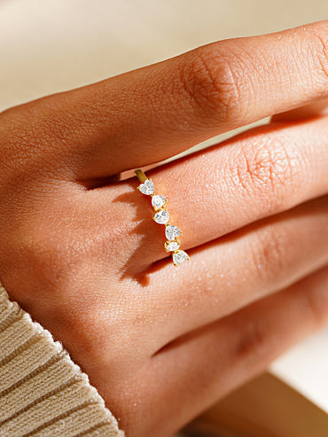 925 Fine Silver Gold Plated American Diamond Zirconia Ring