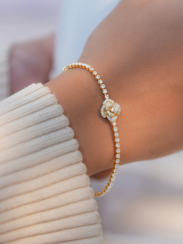 Gold Plated Floral Motif Bracelet