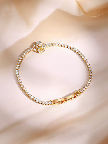 Gold Plated Floral Motif Bracelet