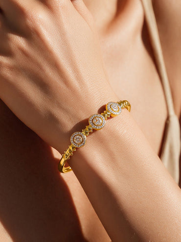 Gold Plated Cubic Link American Diamond Zirconia Bracelet