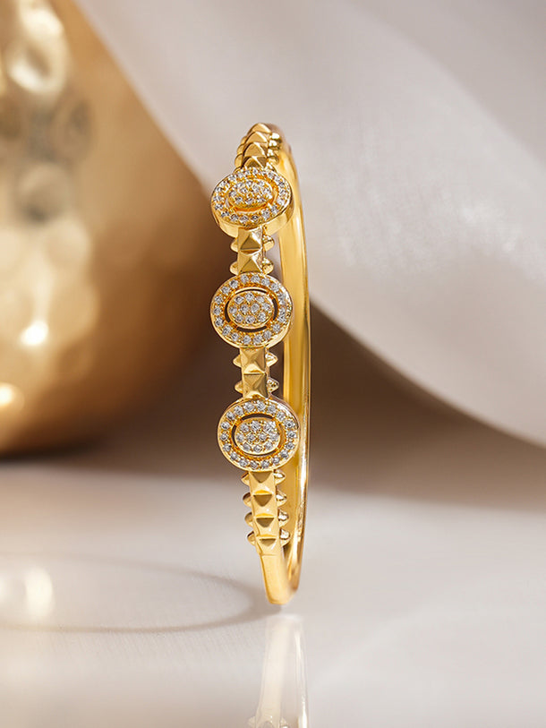 Gold Plated Cubic Link American Diamond Zirconia Bracelet