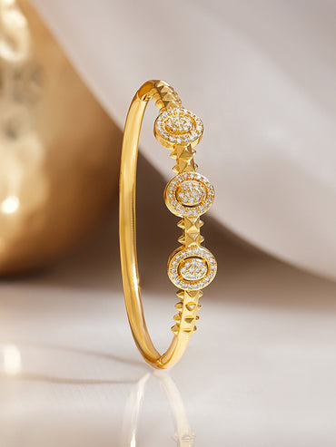 Gold Plated Cubic Link American Diamond Zirconia Bracelet