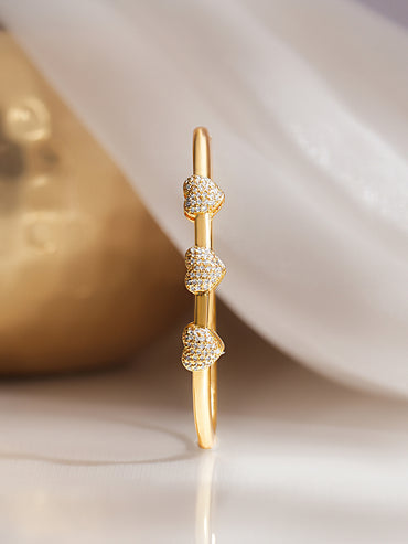 Gold Plated American Diamond Zirconia Heart Bracelet