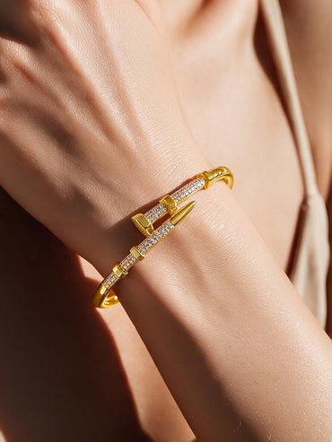 Gold Plated American Diamond Zirconia Bracelet