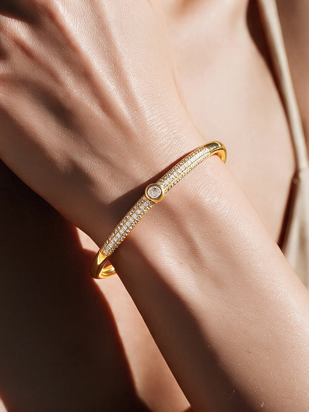 Gold Plated American Diamond Zirconia Bracelet