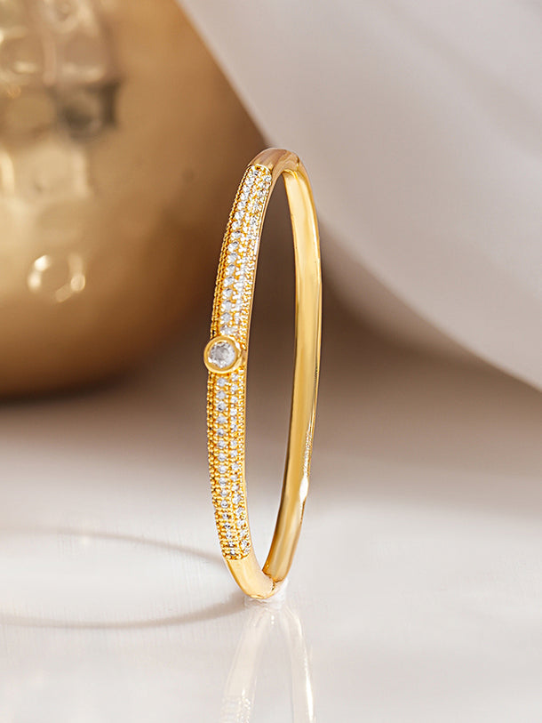 Gold Plated American Diamond Zirconia Bracelet