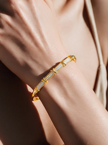 Gold Plated American Diamond Zirconia Bracelet