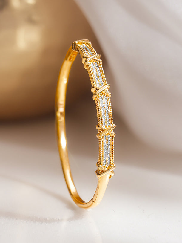 Gold Plated American Diamond Zirconia Bracelet