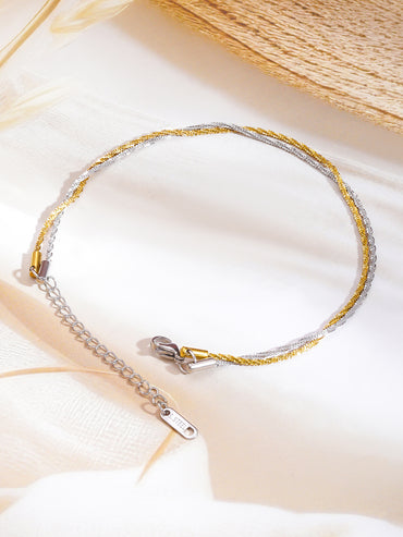 Gold & Silver Layered Anklet