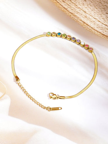 Multicolor Gold Toned Anklet