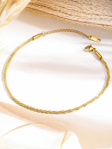 Gold Toned Chain Anklet