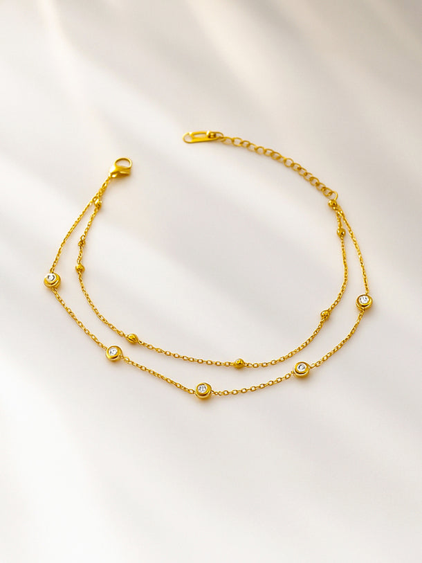 Dual-Layered Chain Anklet