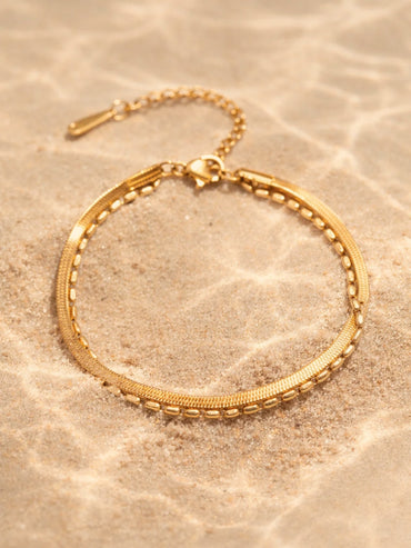 Demi Fine 18K Gold Plated Dual Chain Layered Anklet | Anti Tarnish