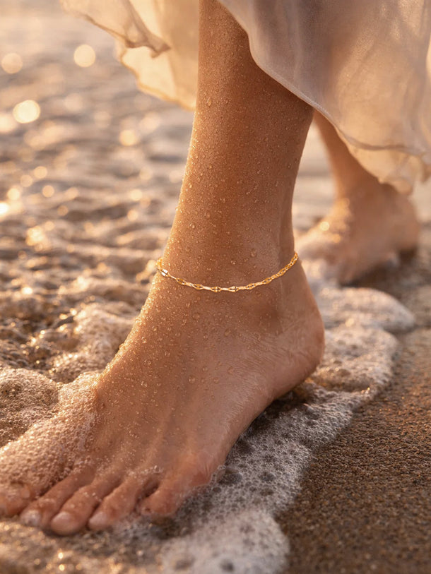 Demi Fine 18K Gold Plated Minimal Fine Chain Anklet | Anti Tarnish