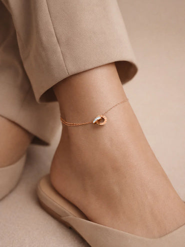 Demi Fine 18K Gold Plated Minimal Disc Detail Anklet | Anti Tarnish