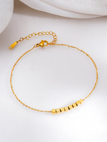 Demifine 18K Gold Plated Stainless steel Minimal Disc Detail Anklet