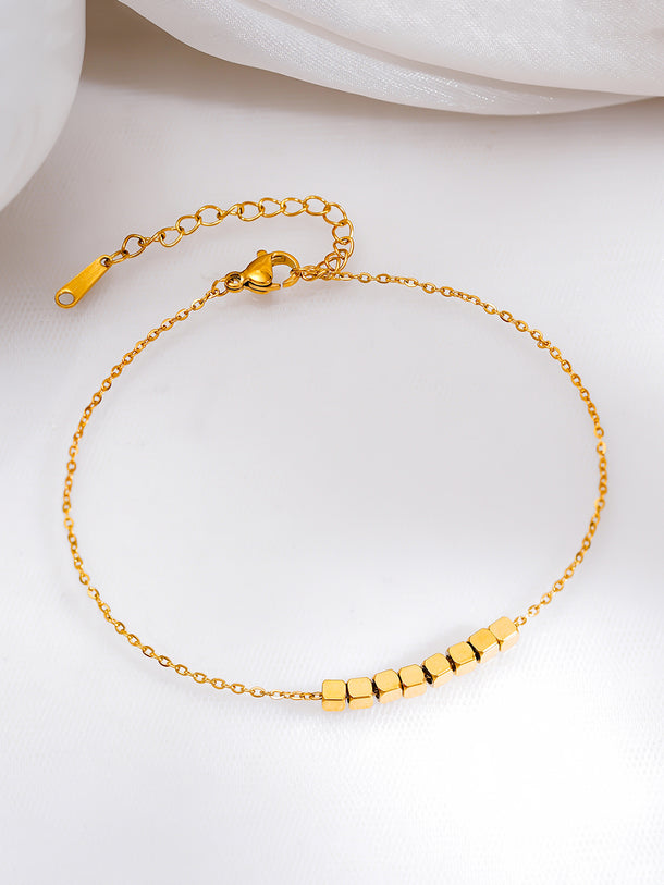 Demifine 18K Gold Plated Stainless steel Minimal Disc Detail Anklet