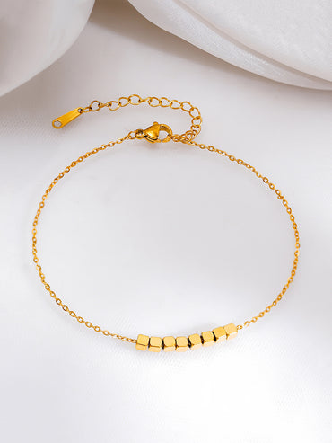 Demifine 18K Gold Plated Stainless steel Minimal Disc Detail Anklet
