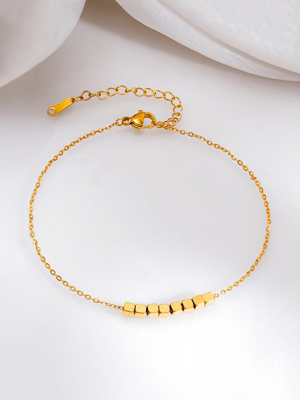 Demifine 18K Gold Plated Stainless steel Minimal Disc Detail Anklet