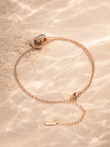 Demi Fine 18K Gold Plated Minimal Disc Detail Anklet | Anti Tarnish