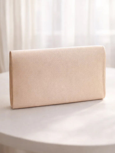 Gold Bloom Embellished Satin Clutch