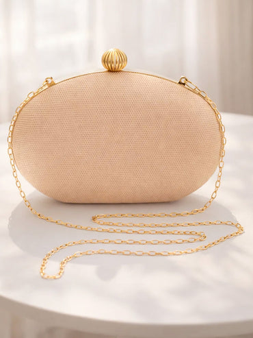 Metallic Gold Oval Evening Clutch