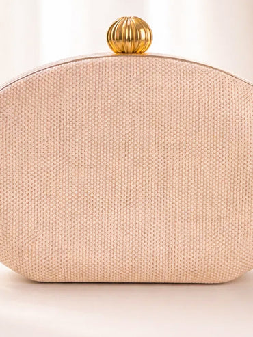 Metallic Gold Oval Evening Clutch