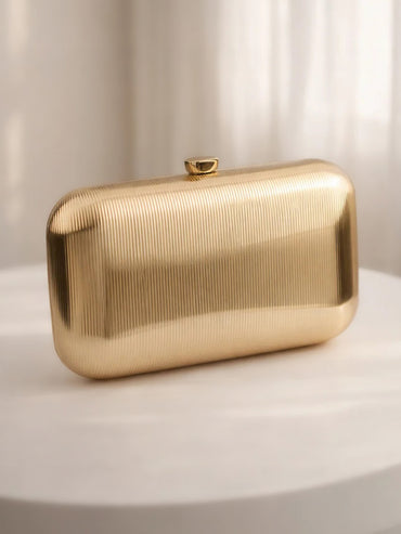 Luxe Gold Finish Evening Clutch