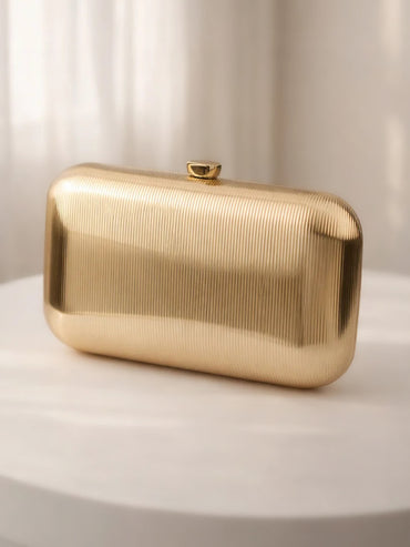 Luxe Gold Finish Evening Clutch