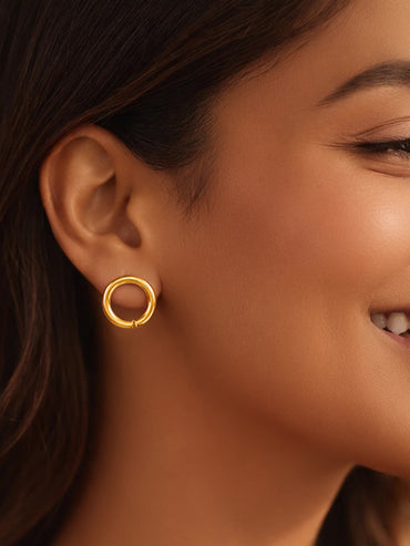 Gold Plated Hoop Earrings Set