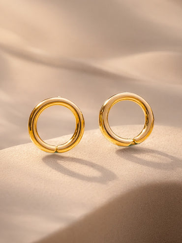 Gold Plated Hoop Earrings Set