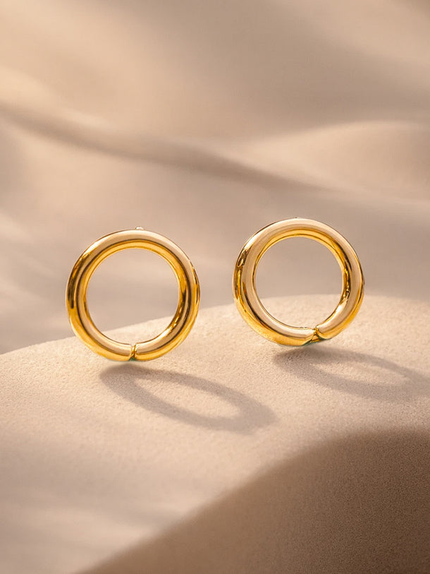 Gold Plated Hoop Earrings Set
