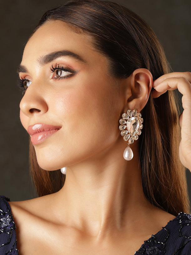 Rosy Blush American Diamond Zirconia Earrings