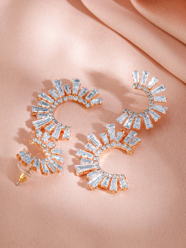 Vibrant Curves Crystal Studded Statement Earrings