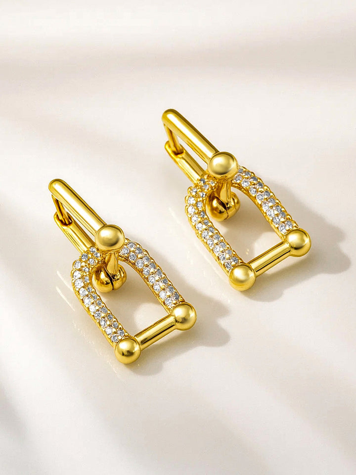 Studded Link Drop Earrings