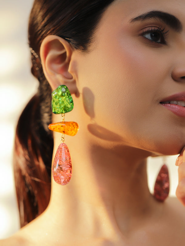 Multicolor Resin Dangler Earrings