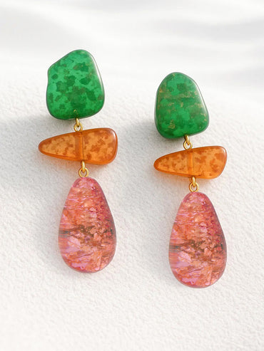Multicolor Resin Dangler Earrings