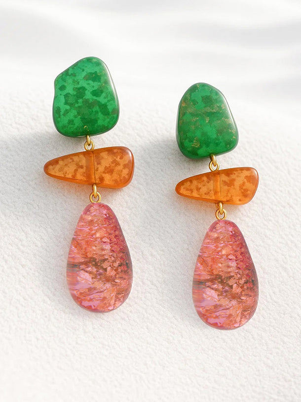 Multicolor Resin Dangler Earrings