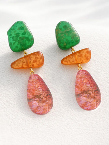 Multicolor Resin Dangler Earrings