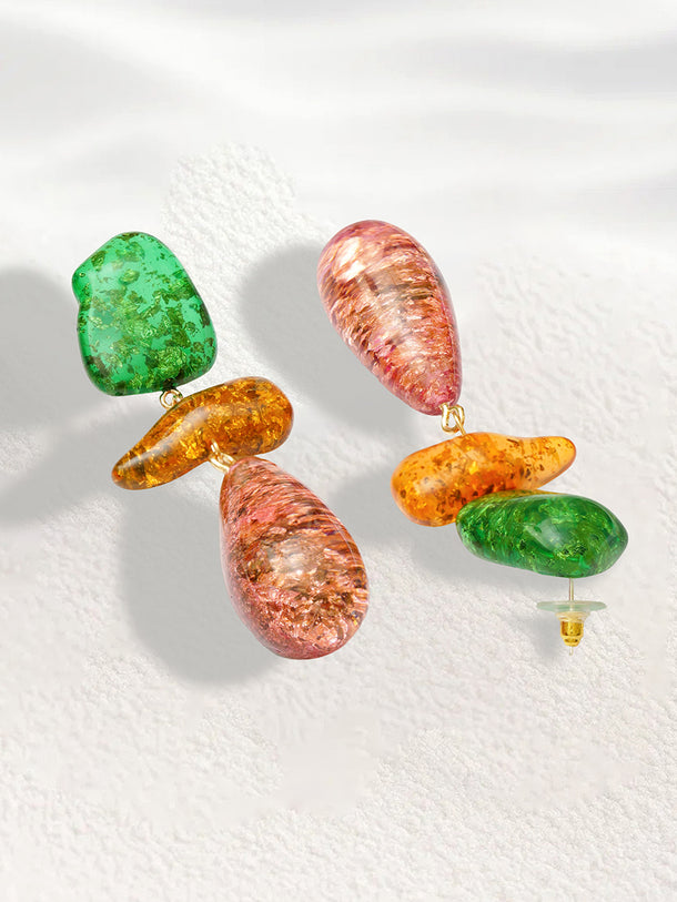 Multicolor Resin Dangler Earrings