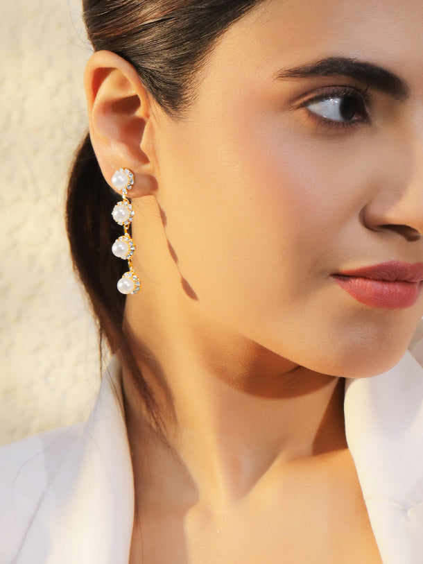Pearl Dew Delicate Drop Earrings