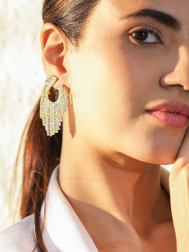 Gold Plated American Diamond Zirconia Danglers