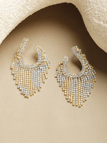 Gold Plated American Diamond Zirconia Danglers