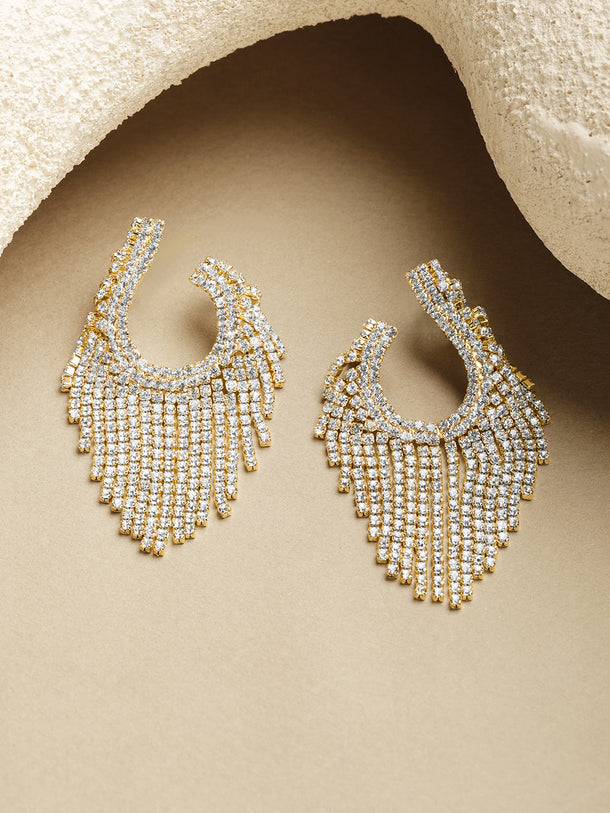 Gold Plated American Diamond Zirconia Danglers