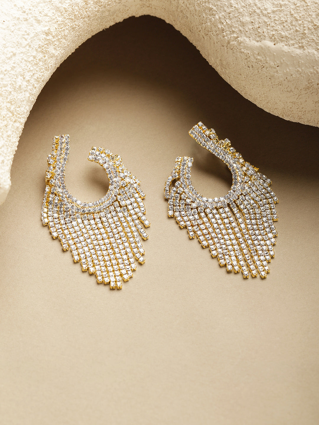 Gold Plated American Diamond Zirconia Danglers