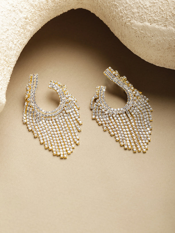 Gold Plated American Diamond Zirconia Danglers