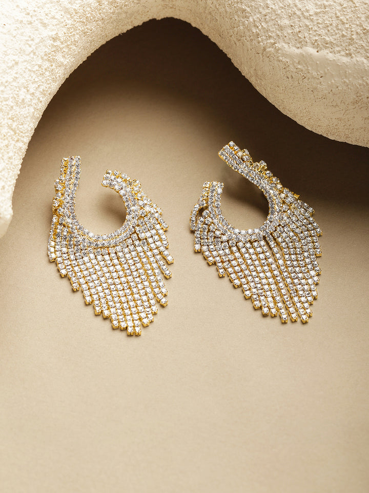 Gold Plated American Diamond Zirconia Danglers