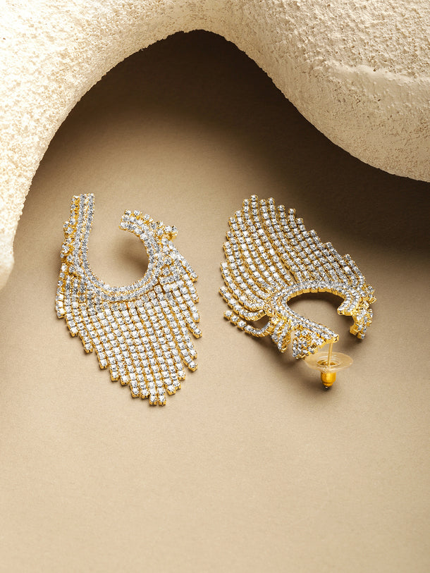 Gold Plated American Diamond Zirconia Danglers